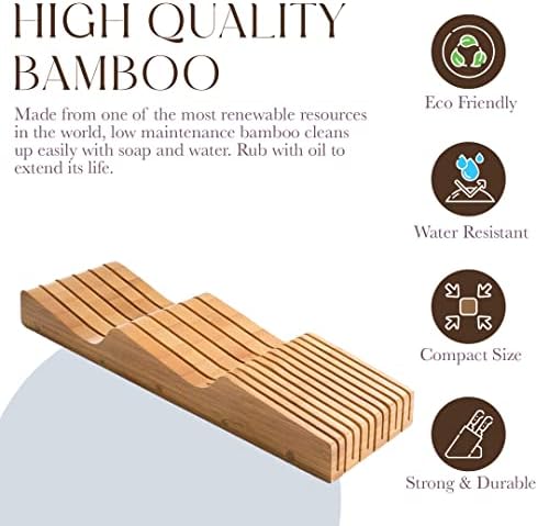 100 Pure Bamboo in Drawer Knife Block