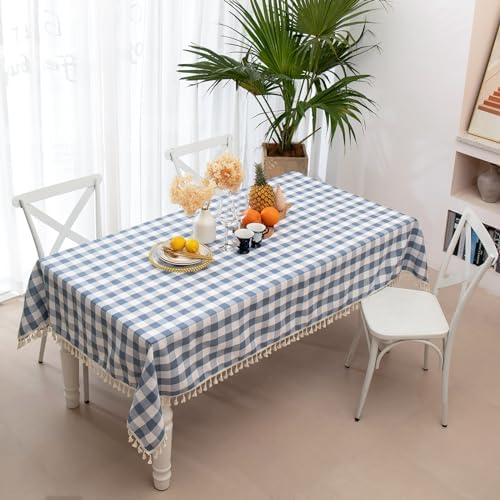 Midsummer Breeze - 55x84 Heavy Weight Checkered Gingham Tablecloth for Spring Summer