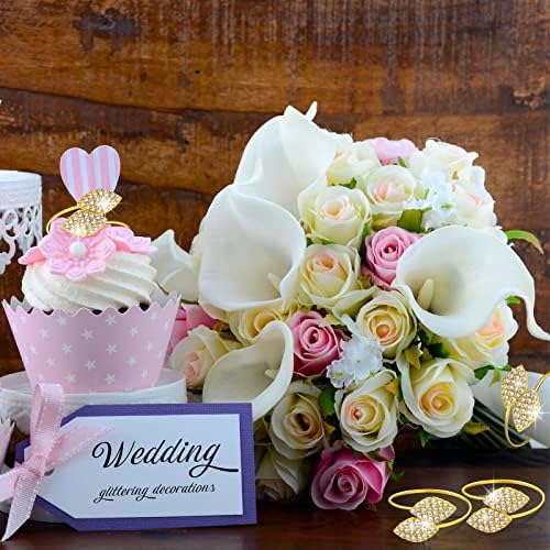 100-Piece Metal Napkin Rings with Rhinestone Design