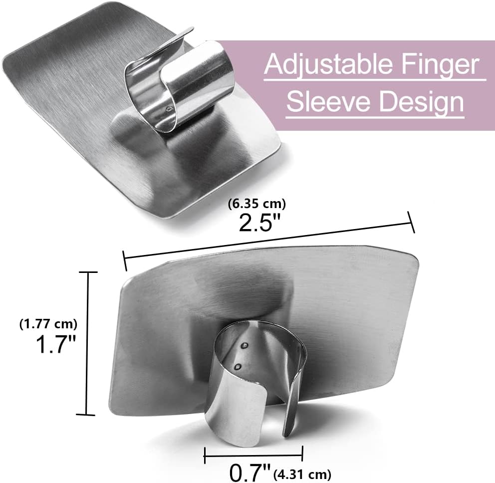 Stainless Steel Finger Guards - 4-Piece Set for Kitchen Use