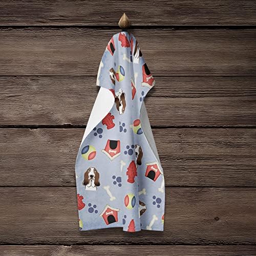 Vibrant Basset Hound Kitchen Towels Non-Brushing Dishcloth Bathroom Runes Machine Washable