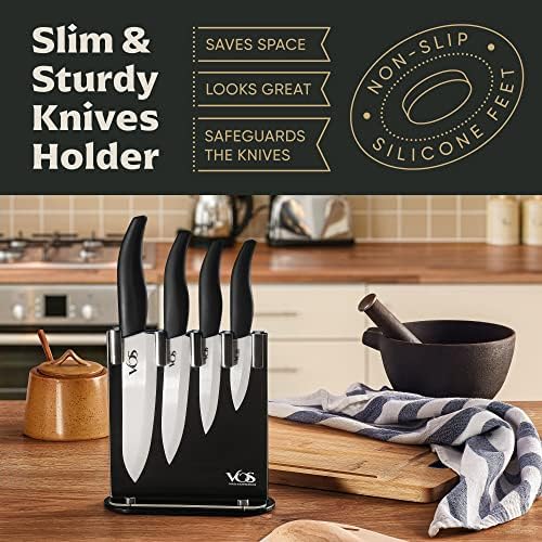 Vos Ceramic 4-Piece Knife Set - Premium Sharp Durable Elegant