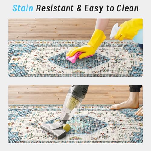 HappyTrends Boho Kitchen Mat Non-Slip Water-Resistant