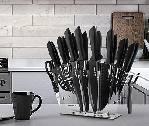 19-Piece Kitchen Knife Set with BlockCompact Durable Design