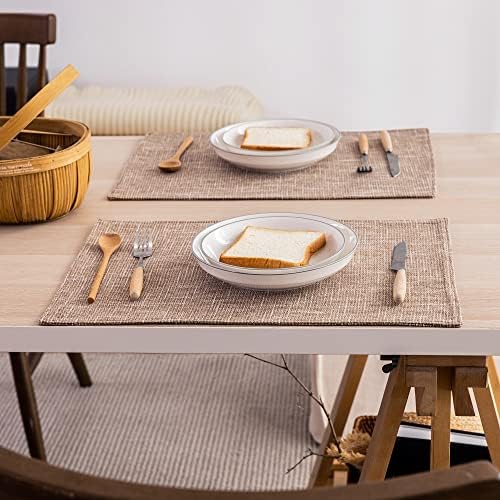 Natural Linen Kitchen Place Mats Heat Resistant