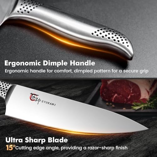 14-Piece Ergonomic Japanese-Style Knives Set with Magnetic Block