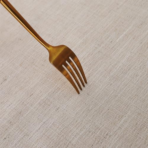 FANTELOO Natural Beige Faux Linen Table Runner Farmhouse Style 13x60 inches