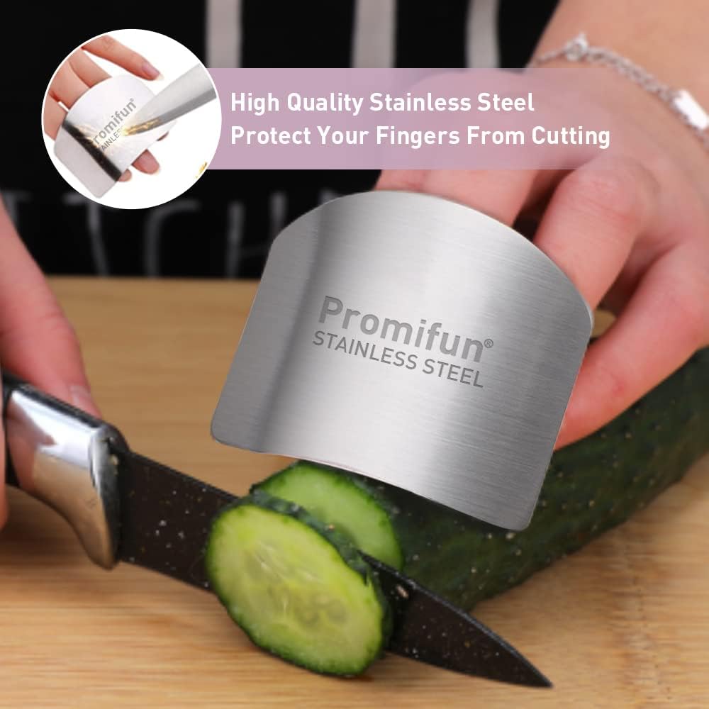 Stainless Steel Finger Guards - 4-Piece Set for Kitchen Use