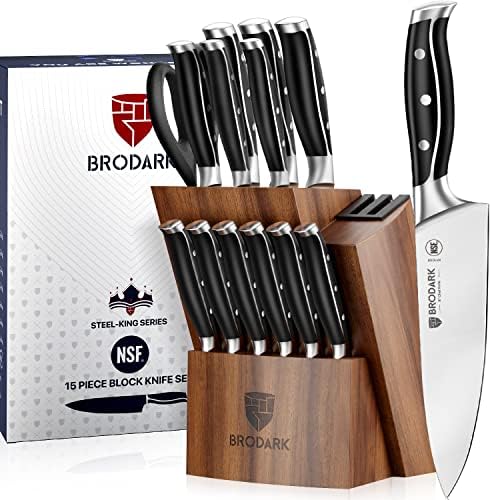 Professional Chef Knife Set German Stainless Steel Full Tang with Sharpener