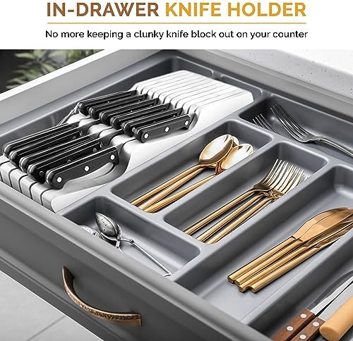 Bamboo Knives Block Organizer