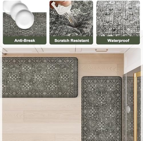 2-Piece Anti-Fatigue Kitchen Rugs Set