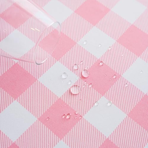 Premium Pink Gingham Tablecloth