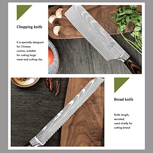 FULLHI 14pcs Japanese Knife Set with Safety Accessories