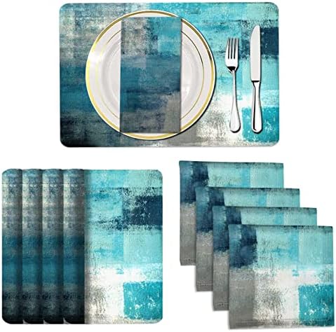 Turquoise MCALK 8-Piece Placemats Set for Kitchen