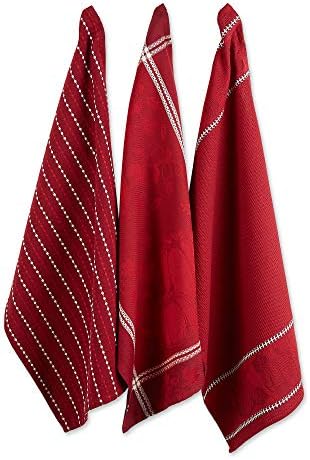 DII Fall Harvest Redwood Dishtowel Set 18x28 3 Piece