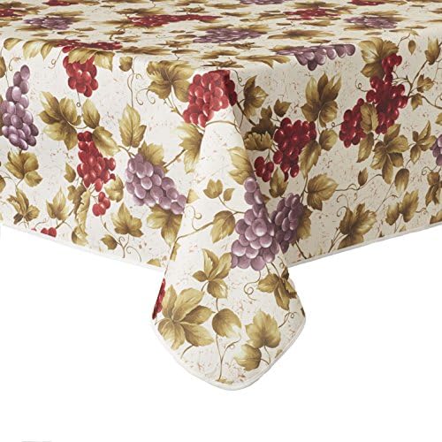 Violet Linen European Vineyard Tablecloth Beige 60 x 102