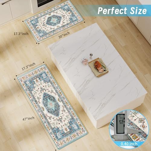 HappyTrends Boho Kitchen Mat Non-Slip Water-Resistant