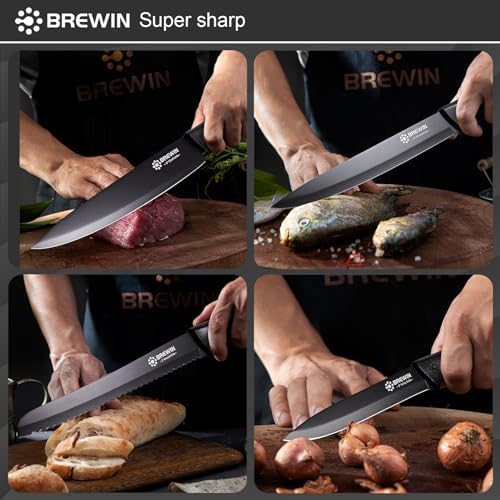 Brewin Kitchen Knife Set All-In-One Knife Block for Home Kitchen