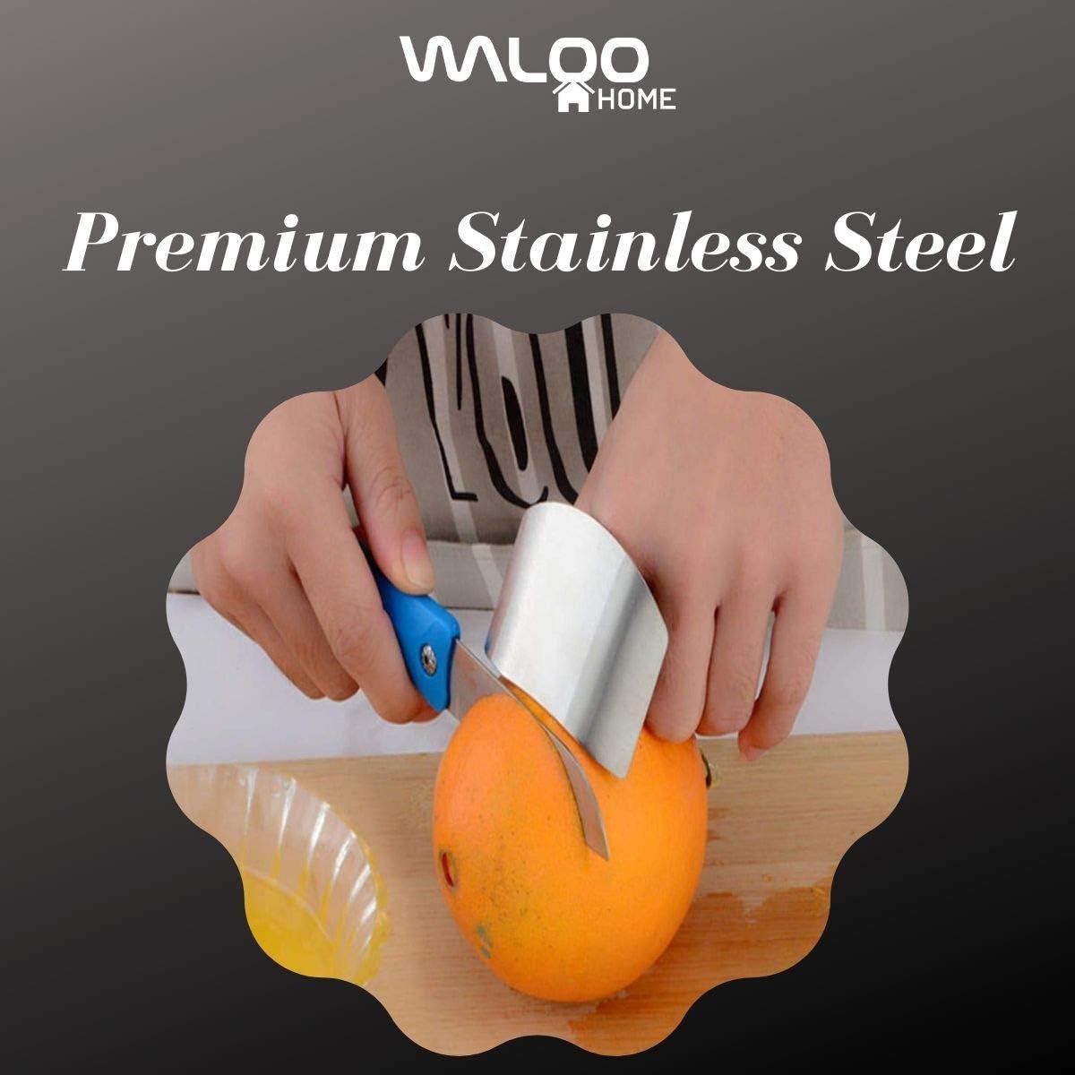 WALOO Stainless Steel Finger Guard 2 Pack Silver 1