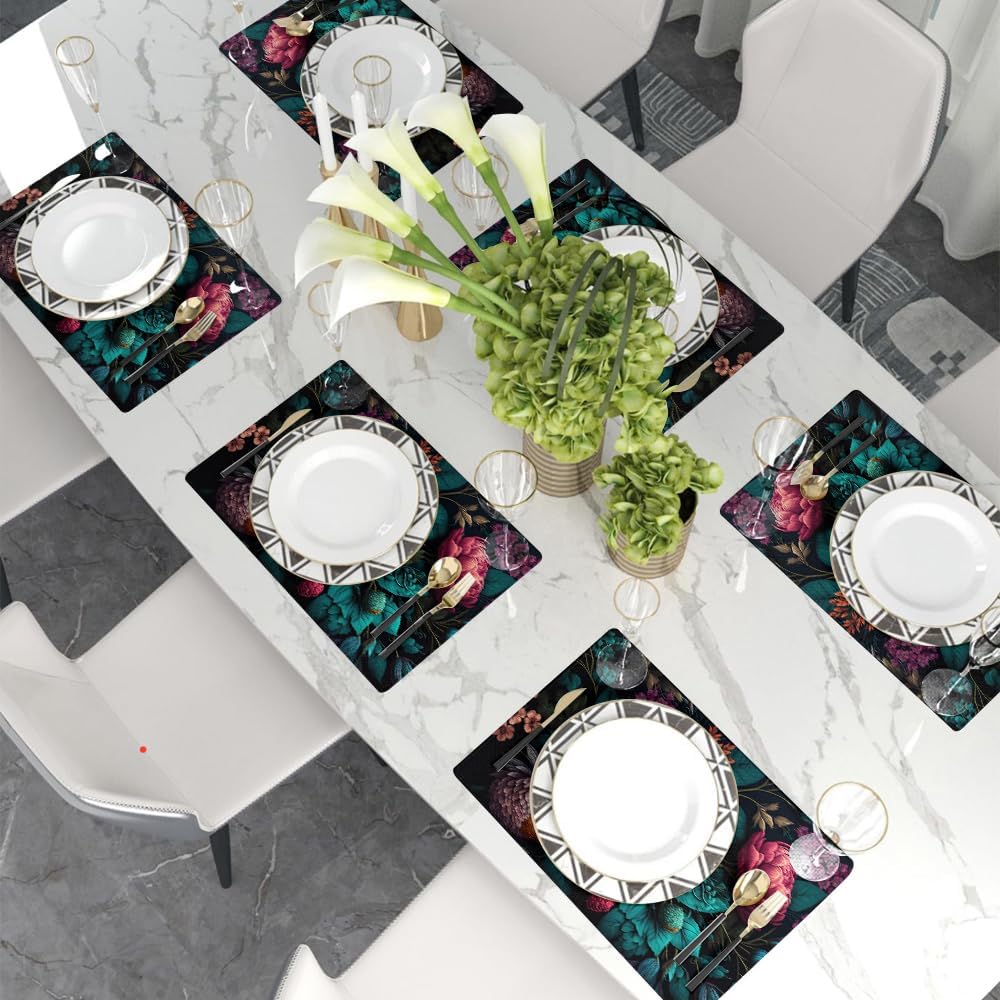 Bloom with Color - Peony Floral Place Mats