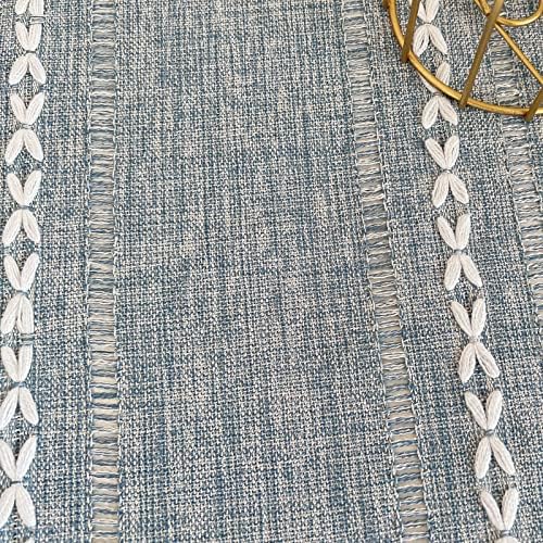 Rustic Linen Tablecloth with Tassels for Kitchen Dining Rooms
