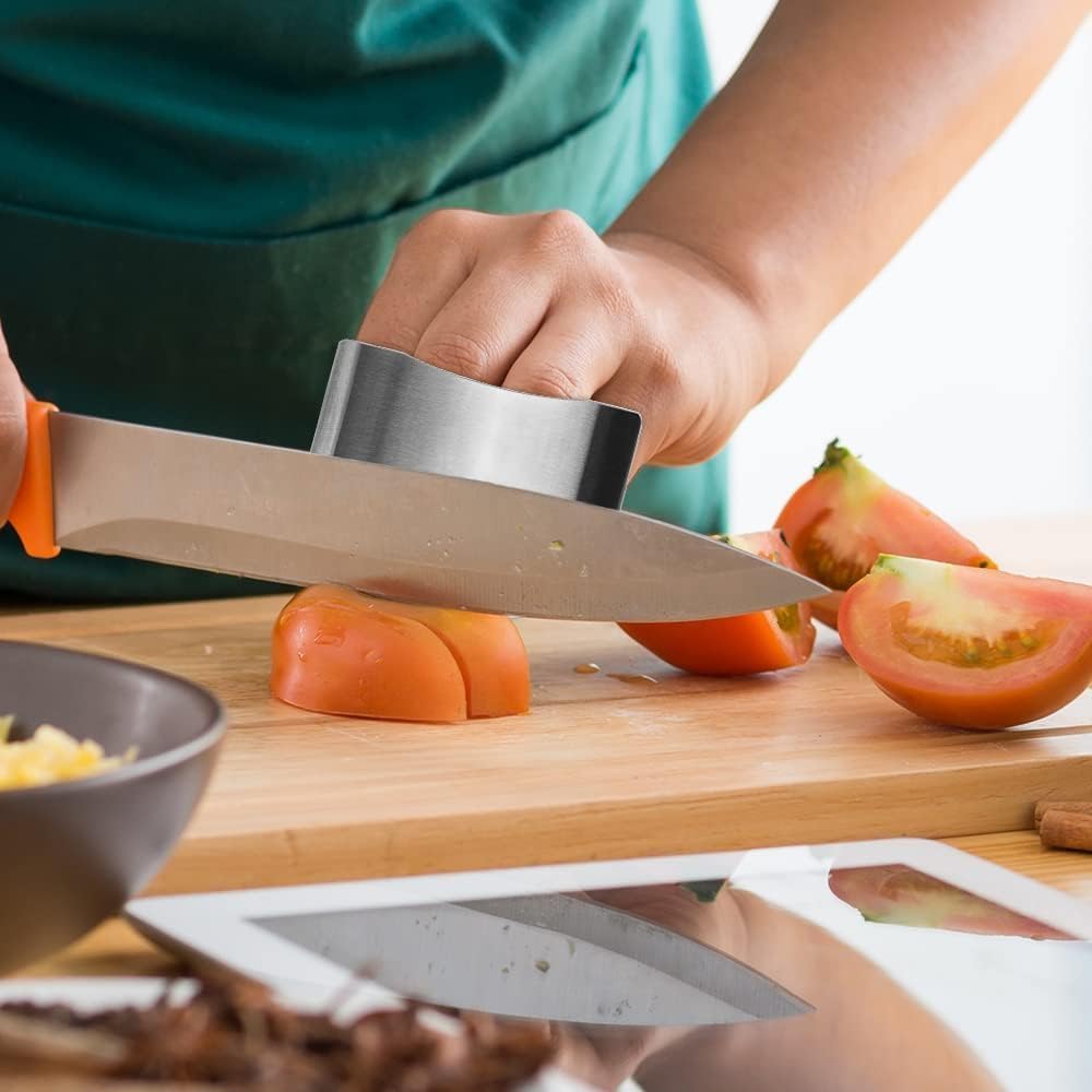 BINGONE 5 PCS Stainless Steel Finger Guard for Cutting Food