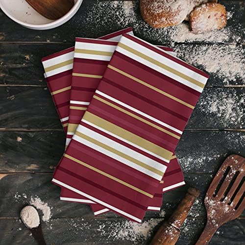 ZOE GARDEN Red Yellow Stripes Kitchen Towels
