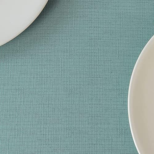 Maxmill Slubby Texture Tablecloth Slate Blue - Durable for Dining Events