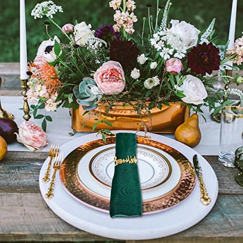12pc Gold Napkin Rings with Bismillah for Eid Ramadan More