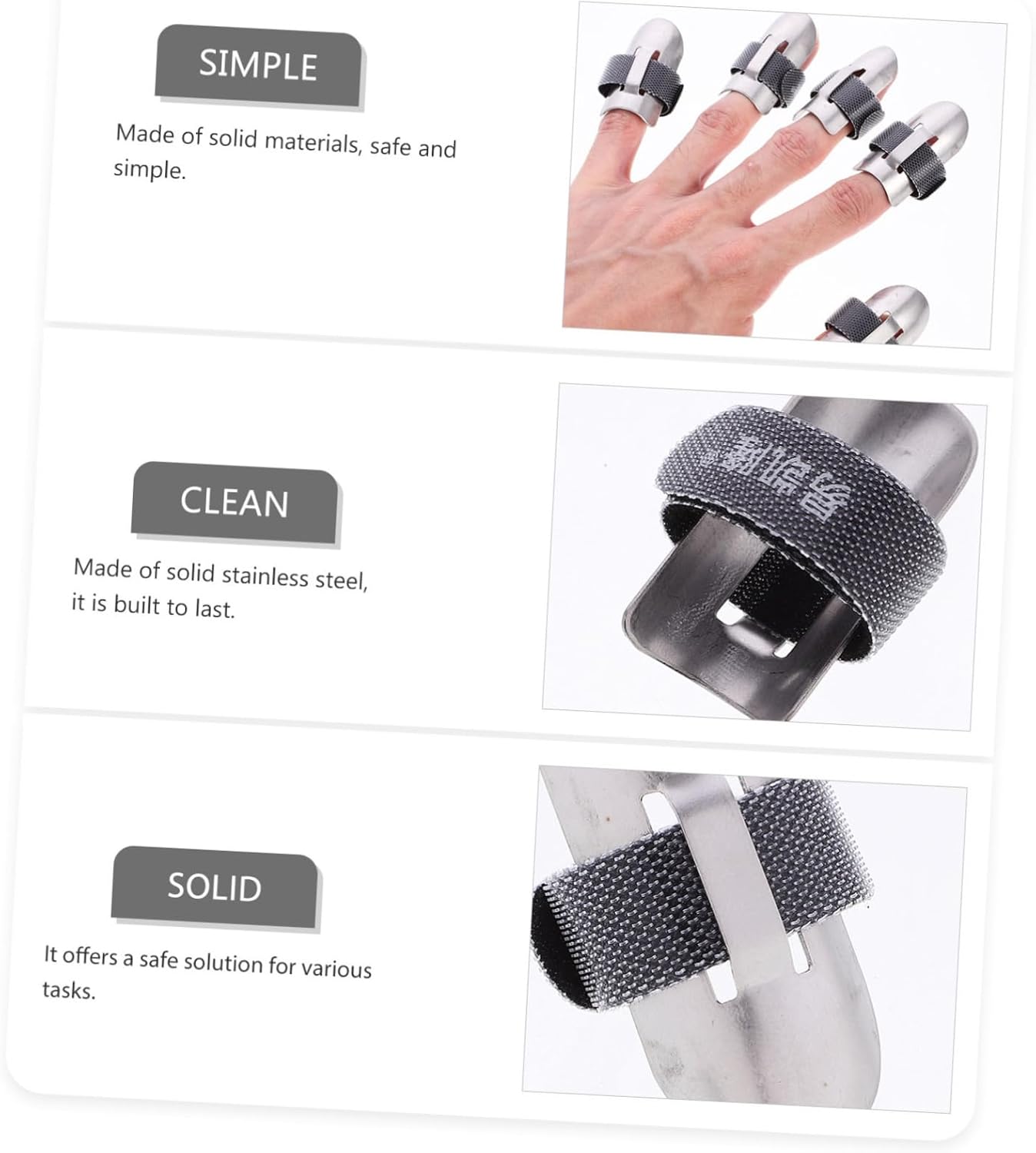 Stainless Steel Finger Protectors 5-Piece Set for Cutting and Slicing