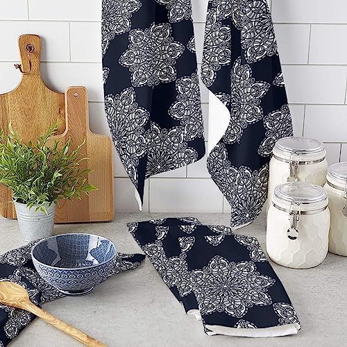 Abstract Mandala Kitchen Towels Super Soft Microfiber Quick Dry Durable Dishcloth Set