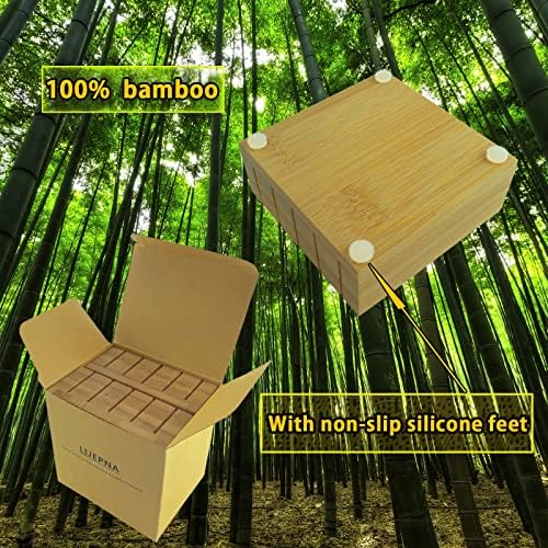 LIJEPNA Bamboo Knives Block Organizer - Holds 10 Knives