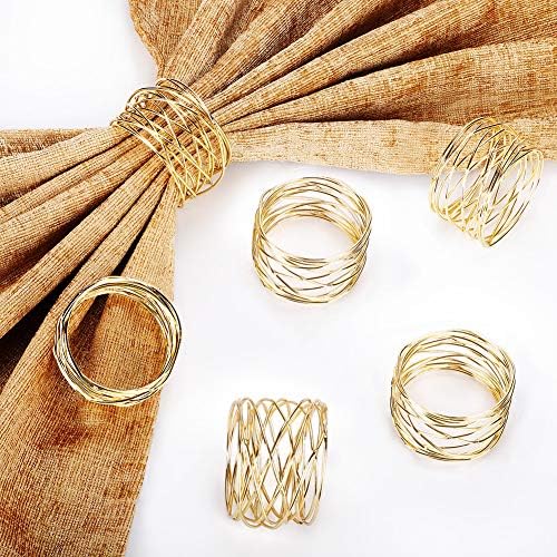Accmor Metal Gold Napkin Rings Set of 6