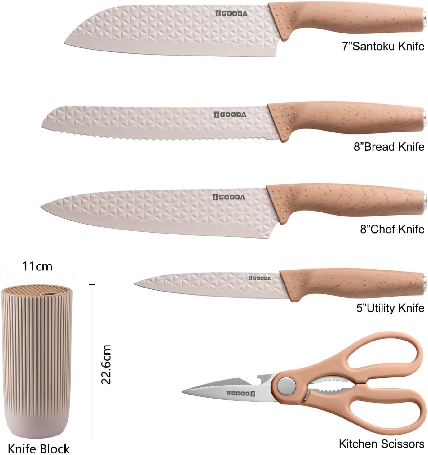 The Gooda Professional Chefs Knives Set for Kitchen Assistants