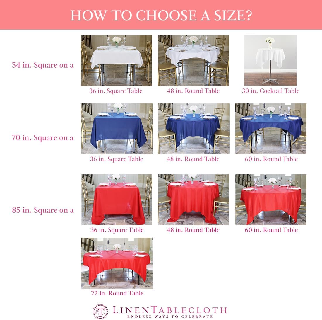 Versatile 54x54-Inch Polyester Tablecloth