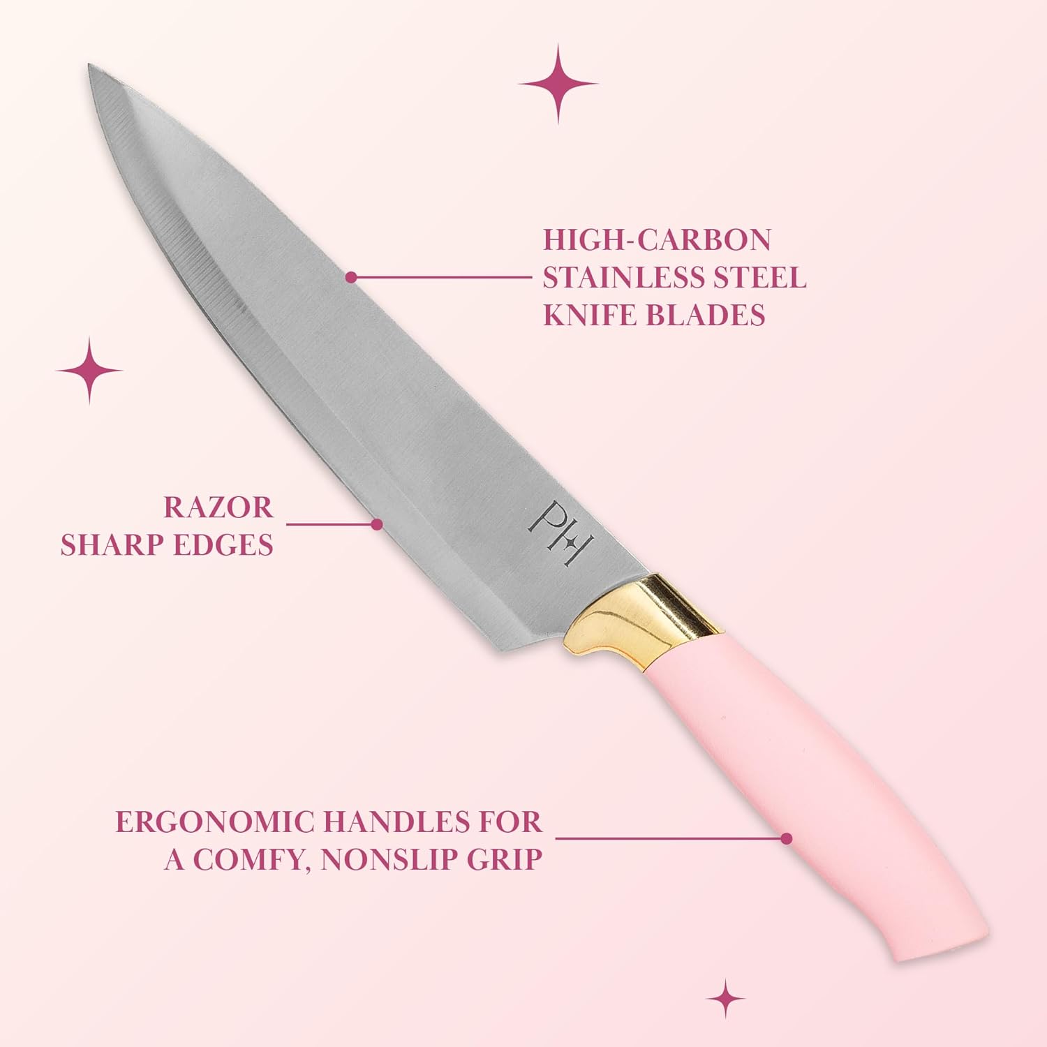 Paris Hilton 12-Piece Knife Set Precision Sharpness and Style