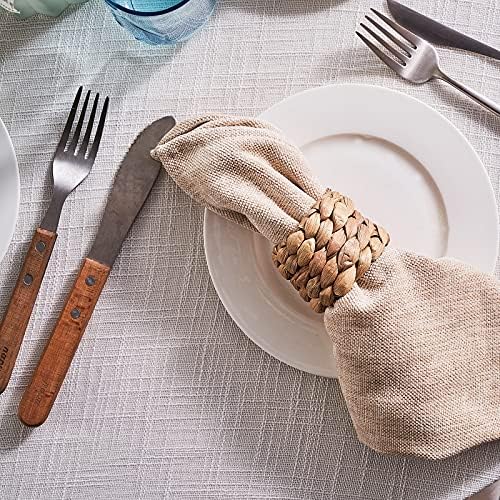 Handmade Rustic Water Hyacinth Napkin Rings Set of 12