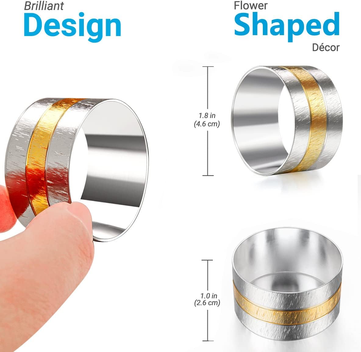 Dress Up Napkins with 2-Tone Napkin Rings from URWOOW