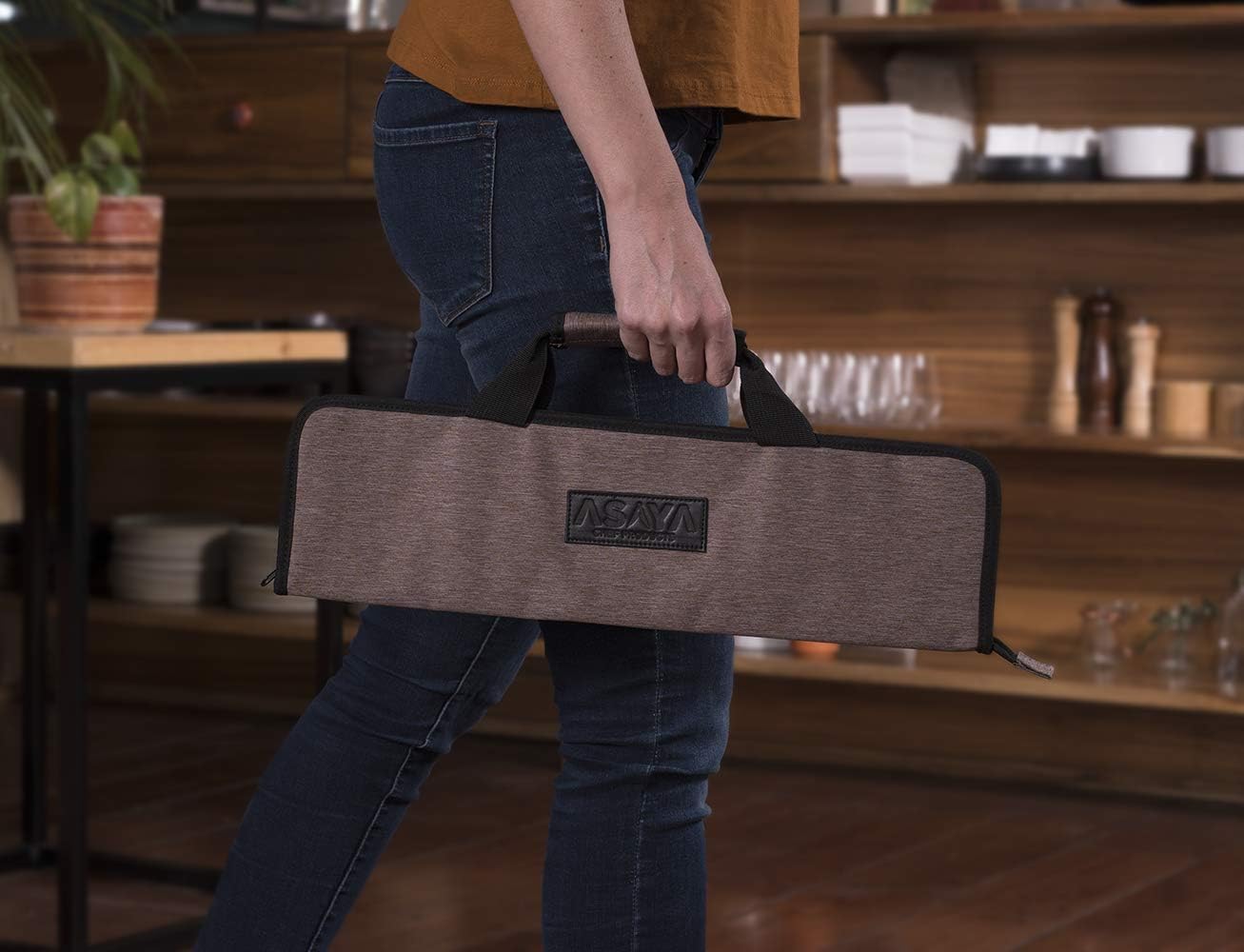 Asaya Chef Knife Roll Bag 12 Pockets for Traveling Chefs