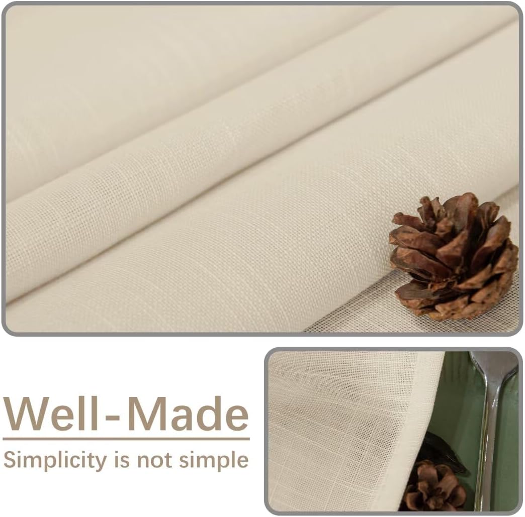Karseteli Natural Linen Tablecloth 60x120 Inch Khaki 1