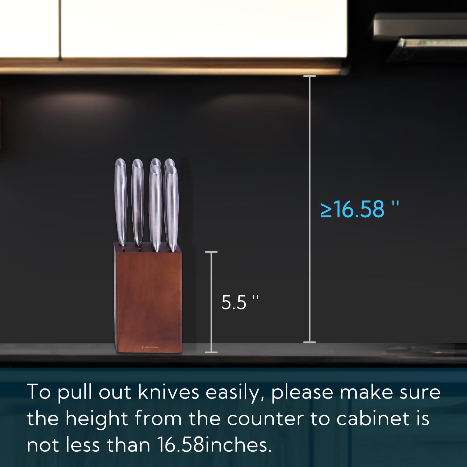 55-inch Steak Knife Block Holder - Protect Your Knives Compact Stylish Design