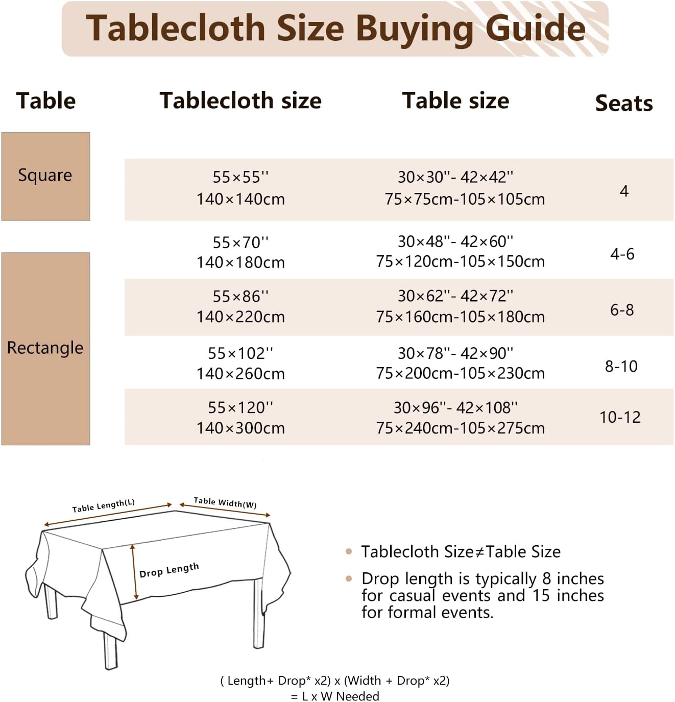 Laolitou waterproof cotton linen tablecloth for dining