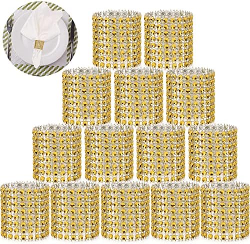 Bling Napkin Rings Set of 150 Rhinestone Gold Napkin Holder