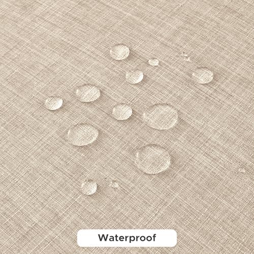 Fitable Linen Tablecloth Beige 52x70 in Water Stain Resistant