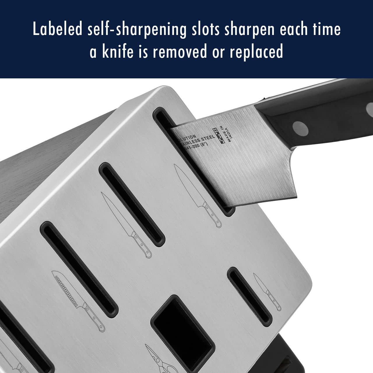 16-Piece Solution Razor-Sharp Knives Block Set