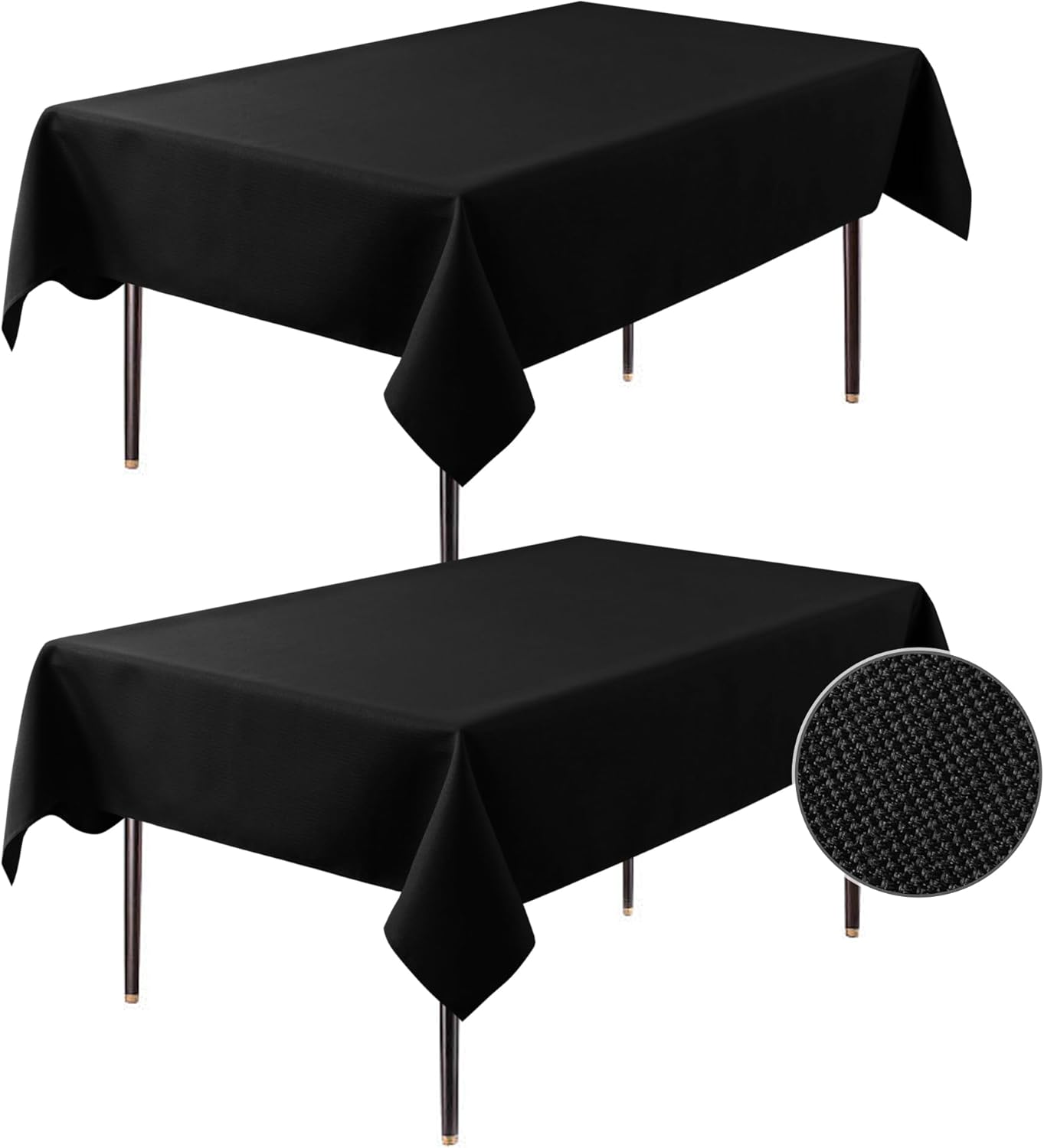 BIFENBI Premium Tablecloth for Parties - 60x84 Inch Black Textured