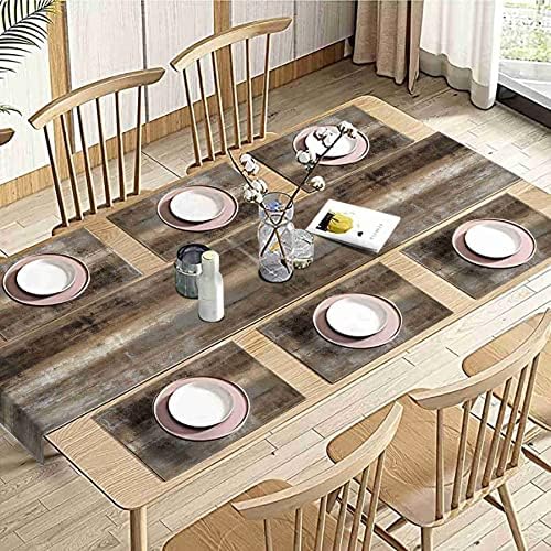 Dark Brown Rustic Table Runner and Placemats Set