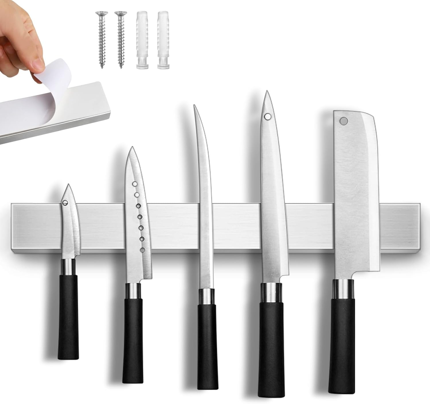 16-inch Magnetic Knife Strip No Drill Heavy Duty