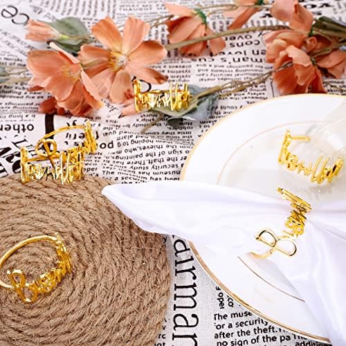 12pc Gold Napkin Rings with Bismillah for Eid Ramadan More