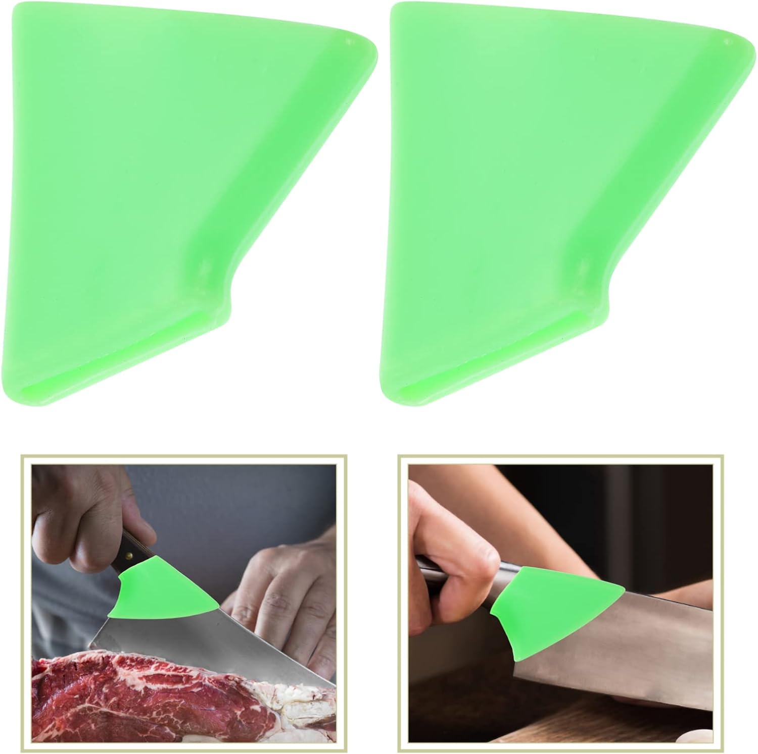 Callaron 2-Piece Kitchen Cut Protect Finger Guards Silicone Knives Universal Blade Covers